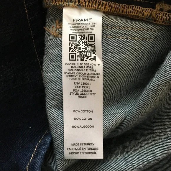 NWOT Frame Denim Jean Mini Dress Size M Oversized Details Short Sleeve - Picture 7 of 7